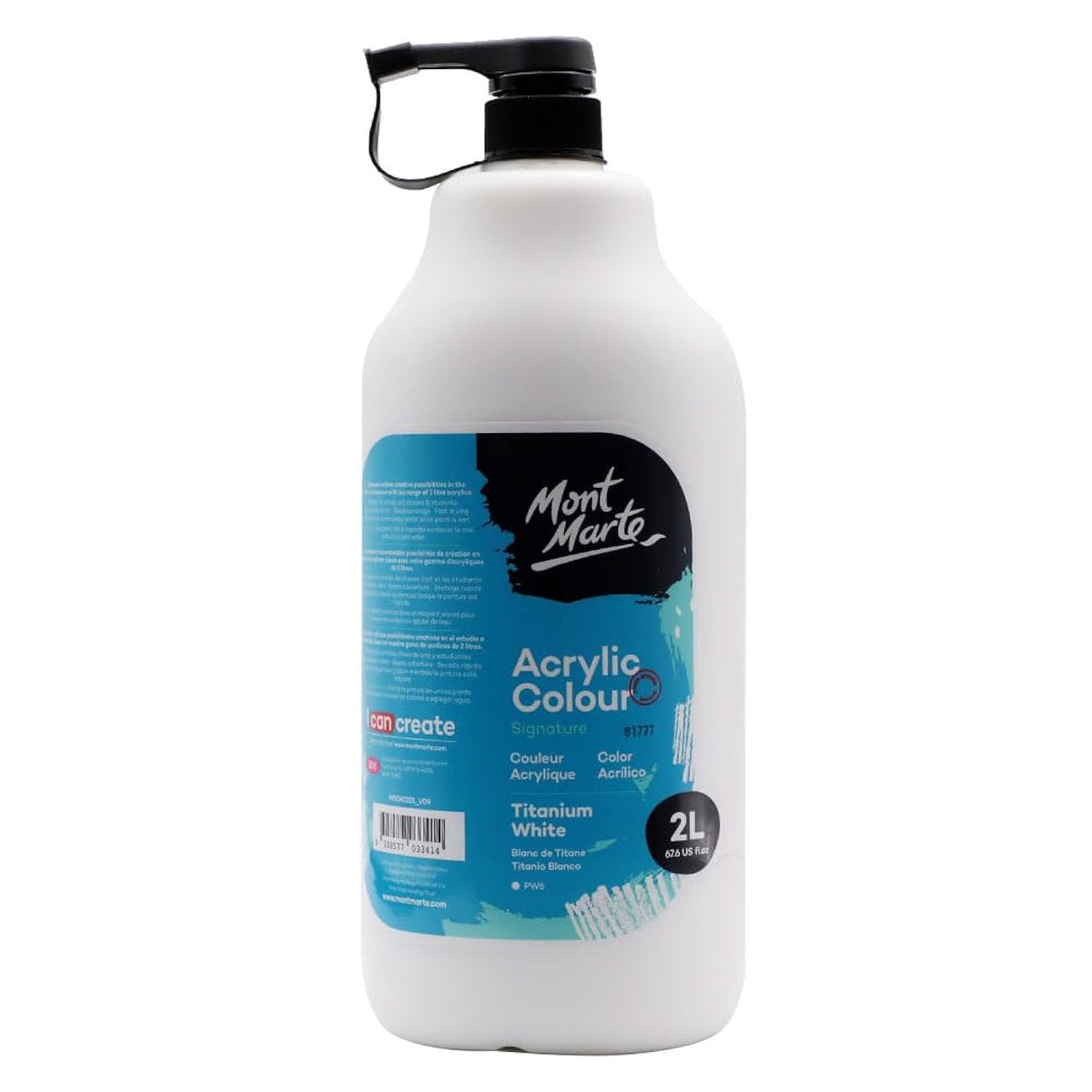 Discovery School Acrylic, Titanium White, 1/2 Gallon (2 Liter). Ideal For Students And Artists. Excellent Coverage And Fast Drying. Pump Lid Included.