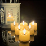 Battery Operated Flameless Votive Led Little Candle, Realistic Bright Flickering Electric Fake Night Tea Light Halloween Pumpkin Christmas Wedding Party Table Centerpieces Funeral Decorations 6 Pack
