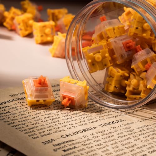 Ef Everfree Curry Switch, Linear Type 50Gf Rgb 5 Pin Hot-Swap Factory Pre-Lubed For Mechanical Keyboard(110Pcs, Curry)