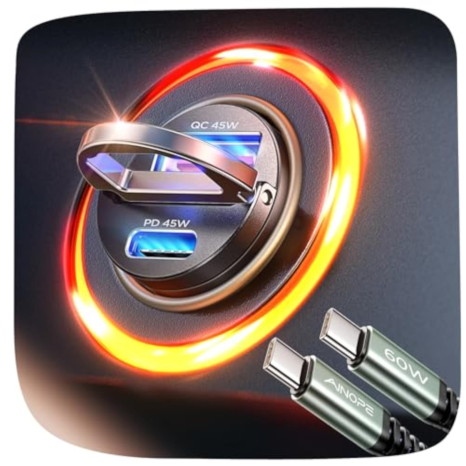 90W Super Fast Car Charger Usb C,Invisible Cigarette Lighter Adapter, [Mini&Metal] Type C Car Charger Fast Charging Fit Iphone 17 Pro Max Air 16 15 14, Samsung Galaxy S25 S24 Ultra Plus,Black