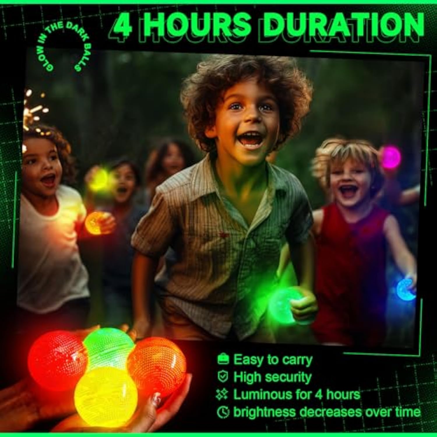 36-Piece Glow in the Dark Balls for Christmas and New Year Party Favors