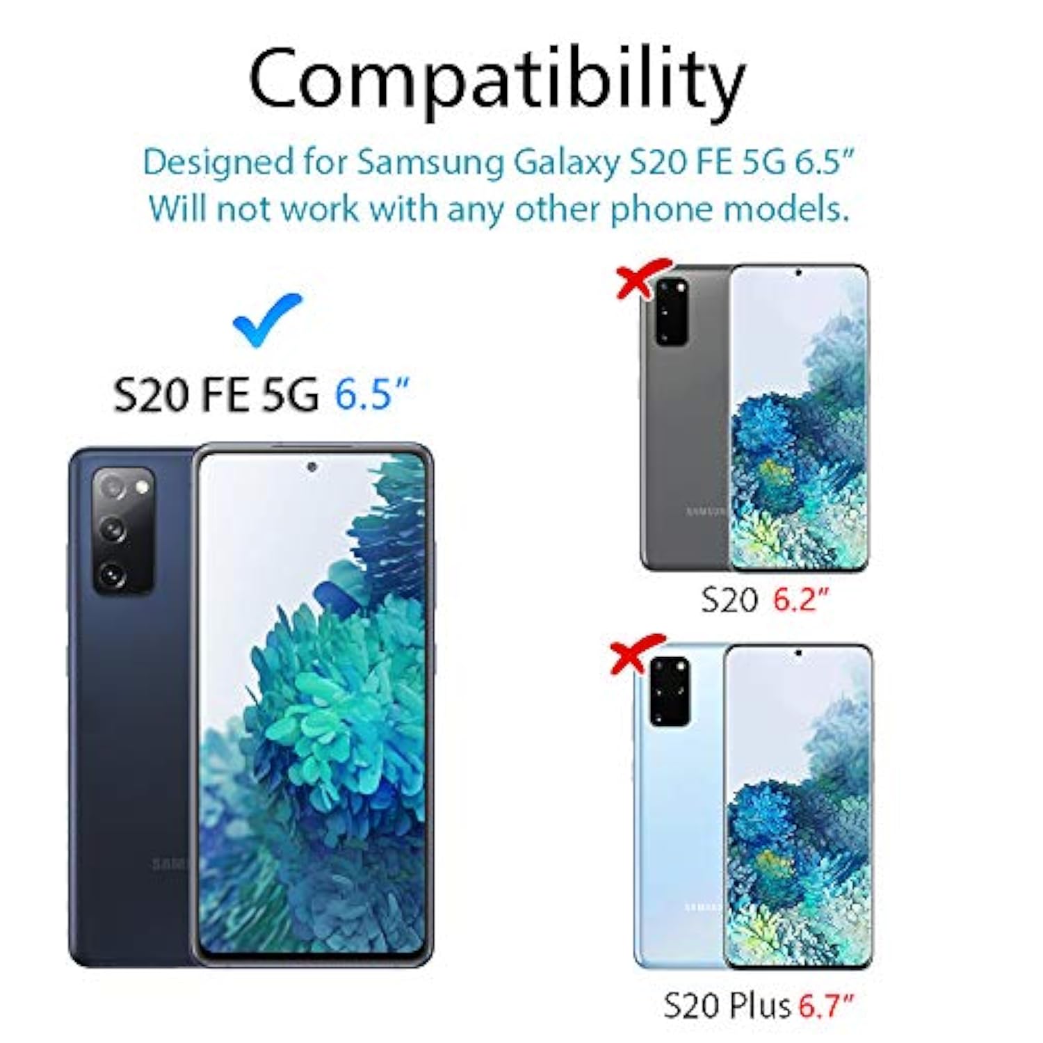 [4 Pack] 2 Pack Tempered Glass Screen Protector + 2 Pack Camera Lens Protector For Samsung Galaxy S20 Fe 5G / Galaxy S20 Fan Edition (6.5-Inch), 9H Hardness Scratch-Resistant