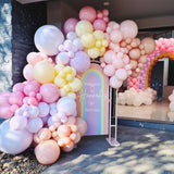 Pastel Balloon Arch, 104Pcs Rainbow Balloon Garland With 18/12/10/5 Inch Different Sizes Macaron Pink Blue Purple Party Latex Balloon For Birthday Baby Shower Wedding Party Decorations