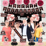 20Pcs Happy Retirement Party Decorations Kit For Women, Rose Gold Retirement Banner Balloons Honeycomb Centerpiece Swirl Paper Pompoms Party Supplies, Retired Sash Table Topper Swirls Set
