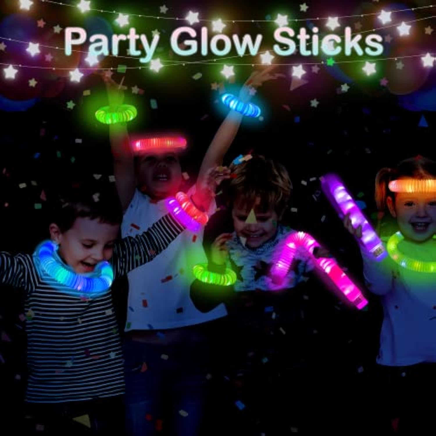 12pcs Glow Sticks Party Favors Glow in Dark Necklaces Bracelets for Kids