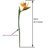 32'' Real Touch Bird Of Paradise Artificial Flowers Bouquet For Home Garden Decoration/Wedding Party Decor Orange (Package Quantity: 5 Stems)
