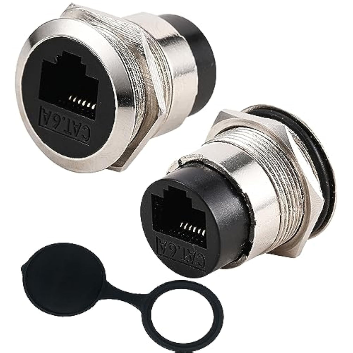 2Pcs Rj45 Cat6A Panel Mount Connector,Cat6A Ethernet Pass-Through Connector Fo