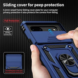 For Google Pixel 7 Case With Camera Lens Cover, Hd Screen Protector, 10 Ft Military Grade Drop Protection, Magnetic Ring Holder Kickstand Protective Phone Case For Google Pixel 7, Navy Blue