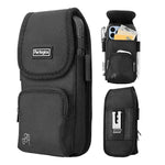 Phone Holster With Magnetic Cover. Belt Clip Pouch For Iphone 16 Plus, 16 Pro Max And All Plus And Pro Max Models With Case Installed. Zipper Storage And Credit Card Pocket.