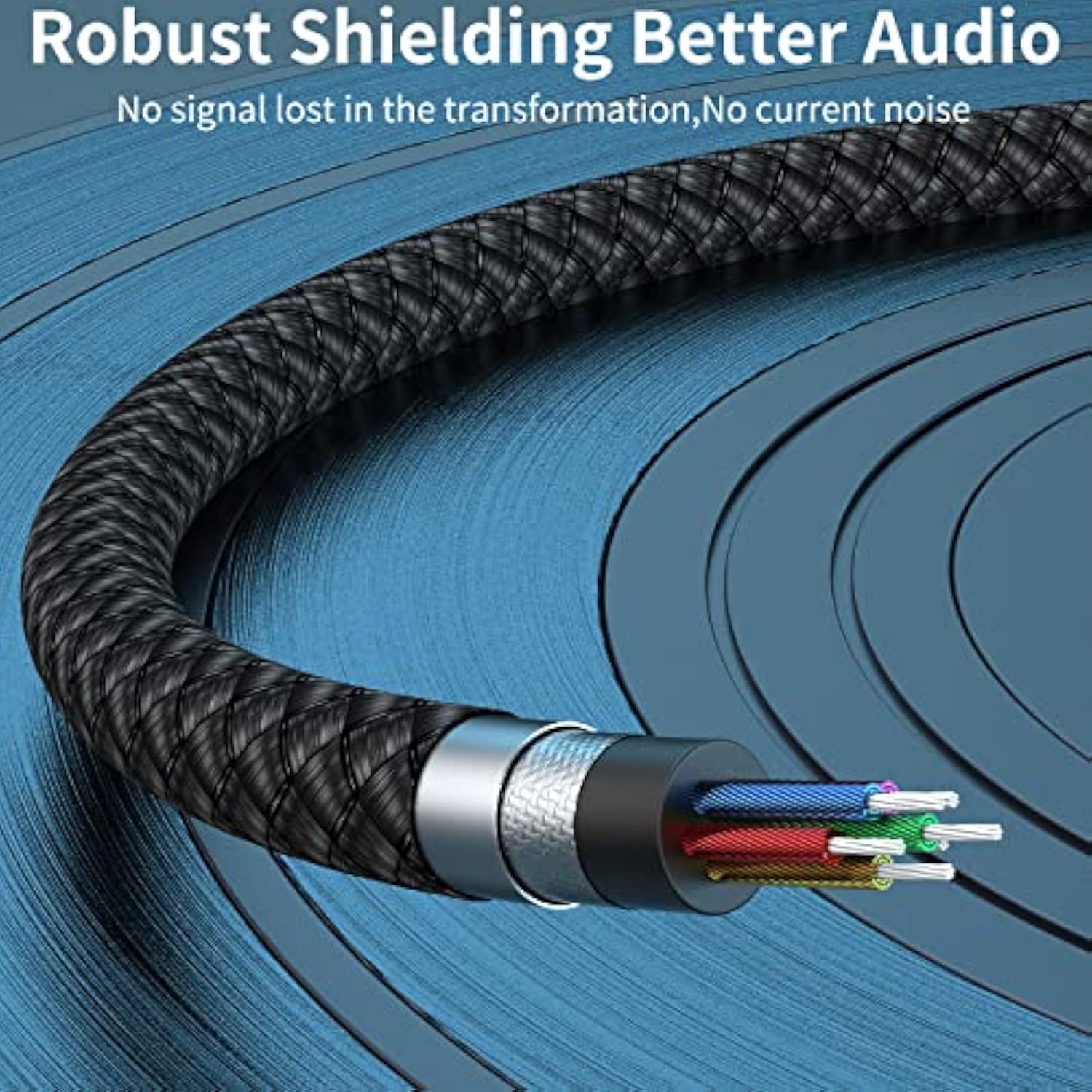 2 Pack Aux Cable, (6.6Ft/2M, Hi-Fi Sound) 3.5Mm Trs Auxiliary Audio Cable Nylon Braided Cord Compatible With Car,Home Stereos,Speaker,Ipod Ipad,Headphones,Sony,Echo Dot,Beats (Grey)