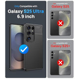 For Samsung Galaxy S25 Ultra Case, Support Wireless Charging, Slim Non-Slip [Full Camera Protection] Shockproof Soft Tpu Protective Phone Case For Galaxy S25 Ultra 6.9" 5G 2025, Carbon Black