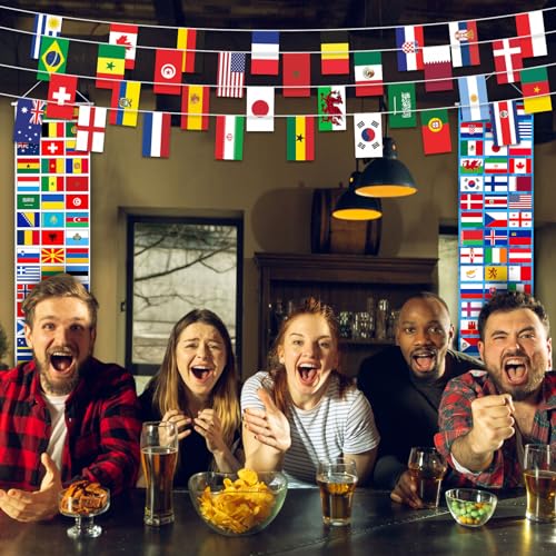 3 Pcs International Country Flag World Porch Banner Back to School