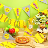 4 Pieces Softball Party Decorations Softball Party Banners Bunting Hanging Banners Paper Garlands Favors For Sports Theme Birthday (Bright Style)