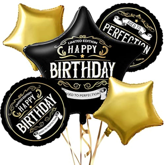 Happy Birthday Decorations For Men?Black And Gold Better With Age Foil Balloon?Adult Birthday Party Decorations