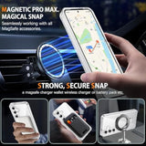 For Samsung Galaxy S25 Case Magnetic, Samsung S24 Case With Ring Stand, Full Protective Cover Slim Shockproof Kickstand Phone Cases For Samsung S25/S24 6.2", Clear