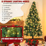 41 Pcs 7 Ft Artificial Christmas Tree With 250 Led Warm White String Lights 40 Gold Ball Ornaments Fake Xmas Tree With Metal Stand For Indoor Outdoor Home Office Xmas Holiday Party Decoration