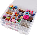 18 Grids Plastic Organizer Box With Dividers, Clear Compartment Container Storage For Beads Crafts Jewelry Fishing Tackles, Size 7.9 X 6.2 X 1.2 In