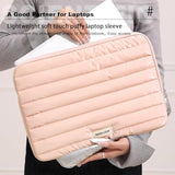 Laptop Sleeve Bag 15 Inch, Fashion Waterproof Puffy Soft Laptop Carrying Case For Macbook Air Pro 15 Inch, Dell, Asus, Hp 15 Inch Laptop Device- Pink