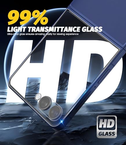(3 Pack) Front Screen Protector for  Galaxy Z Flip 7, Flip 7 Tempered Glass Film, Ultra Durable 9H Hardness, Anti-Scratch, Bubble-Free,