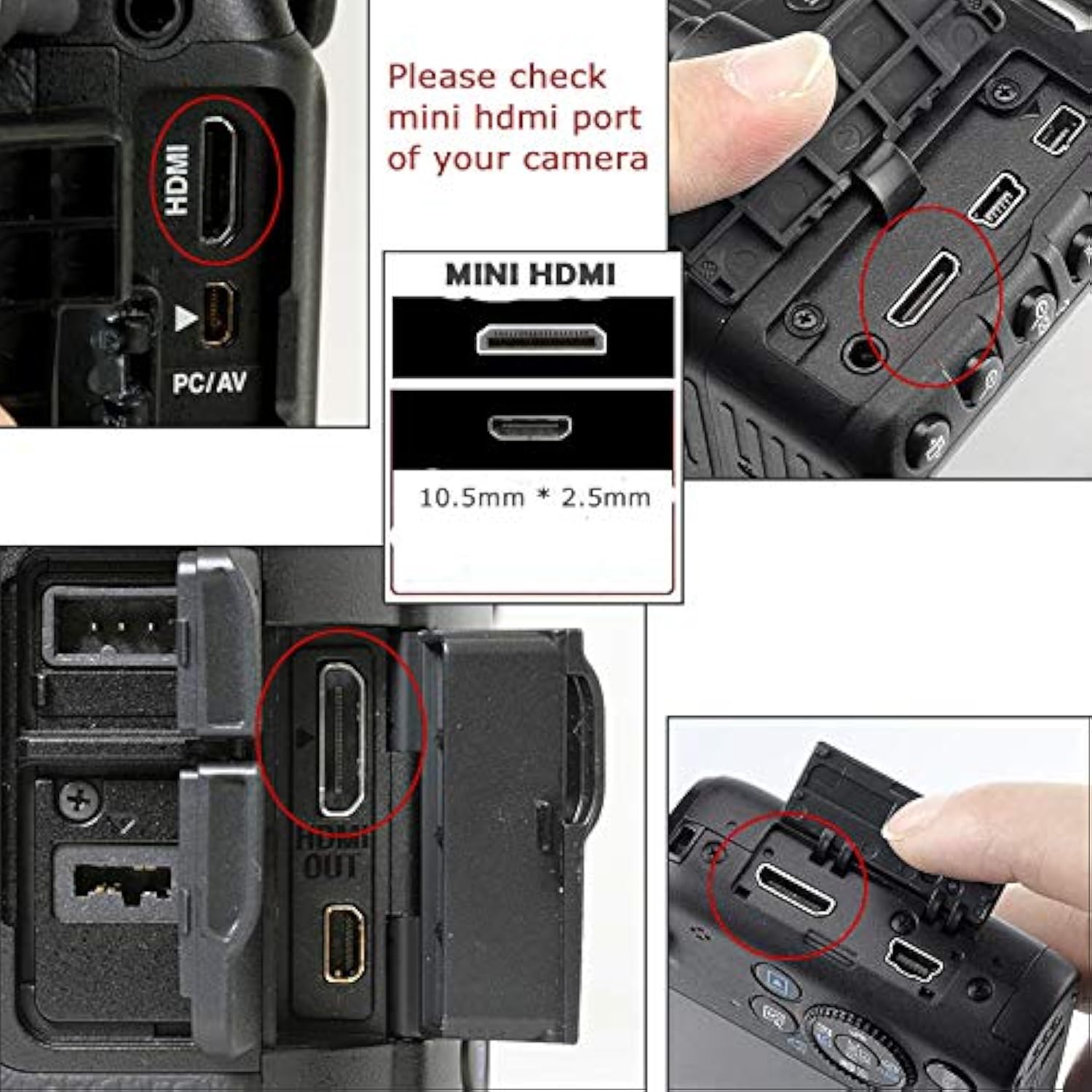 Camera Hdmi Cable, Camera To Tv Monitor Display Hdmi Cable, For Canon Rebel Eo