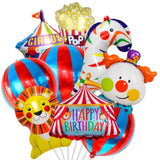 9Pcs Carnival Foil Balloons Animal Carnival Theme Party Decorations Circus Balloon Bouquet For Birthday Party Decorations Circus Decorations Festival Party