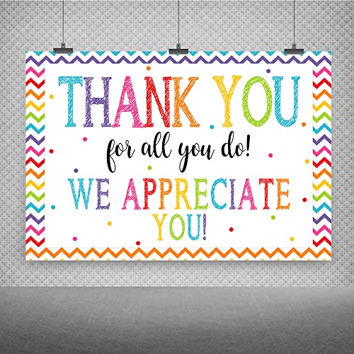 5x3ft Thank You for All You Do Backdrop Congratulations Graduates Background Be Thankful to The Teacher Doctor Staff We Appreciate You CNA Week Decoration Banner Prom Photography Party Supplies