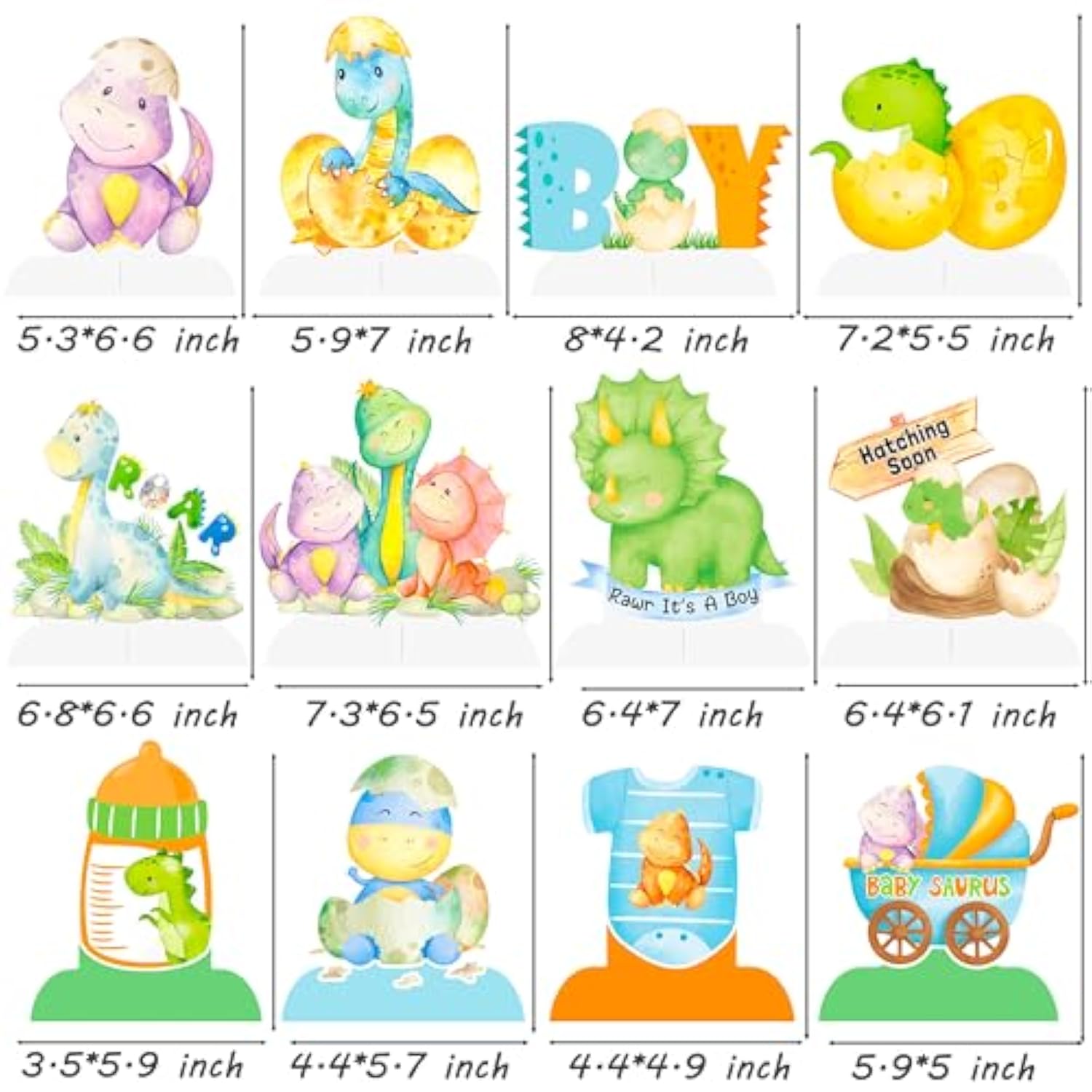 12Pcs Dinosaur Party Honeycomb Centerpieces Dinosaur Baby Shower Decorations Dinosaur Themed Table Decorations For Dinosaur Themed Birthday Party Baby Shower Supplies