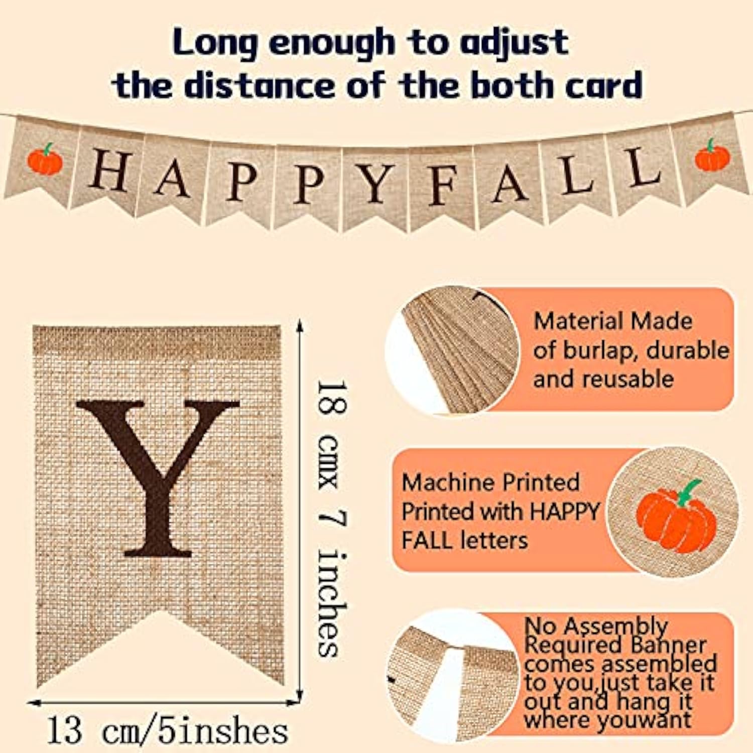 Happy Fall Burlap Banner With 3 Pieces Fall Pom Pom Garland Wool Felt Ball Garland Thanksgiving Decoration For Harvest Time Autumn Theme Party Thanksgiving Supplies