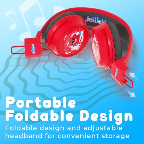 Booma Beats Wired Headphones for Kids, 3.5mm Plug, Fun Characters and Colors, Volume Controls, Great for School (Blue)