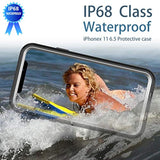 Iphone 11 Pro Max Waterproof Rugged Case - Slim Design With Built-In Screen Protector, Shockproof, 6.5" (Black&Gray)