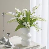 6 Branch Lily Of The Valley Artificial Flowers,Simulation Lily Of The Valley Silk Flower,Outdoor Bridal Wedding Bouquet For Home Garden Party Wedding Decoration