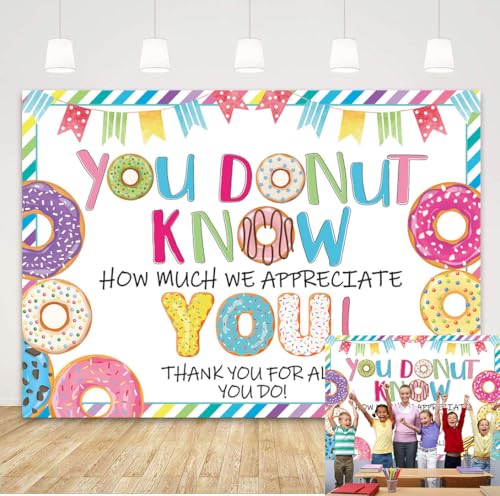 Thank You Backdrop Doughnut We Appreciate You Backdrop for Staff Employee