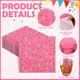 150 Pcs Donut Sprinkles Napkins Ice Cream Donut Party Supplies Disposable 2 Ply Paper Napkins Hand For Dessert Birthday Baby Shower Treats Cupcake Party Table Decor Dinner