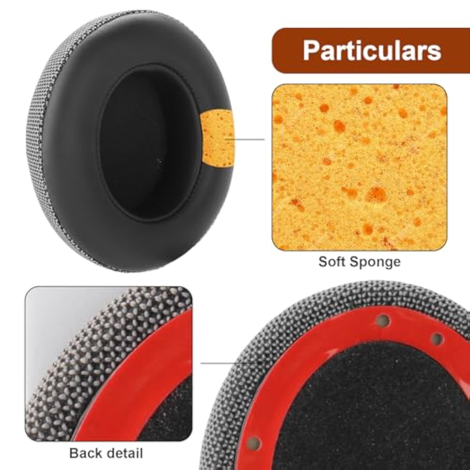 Studio 3 Ear Pads Cushions Replacement Earpads Compatible With Beats Studio 2 & Studio 3 Wired & Wireless Headphones, Ear Cushions Memory Foam Earpads Pu+Fabric