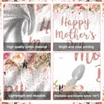 Rose Gold Happy Mother'S Day Backdrop Floral Glitter Dots Thanks Mom Background Mother'S Day Party Decorations Banner Photo Studio Props (7X5Ft)