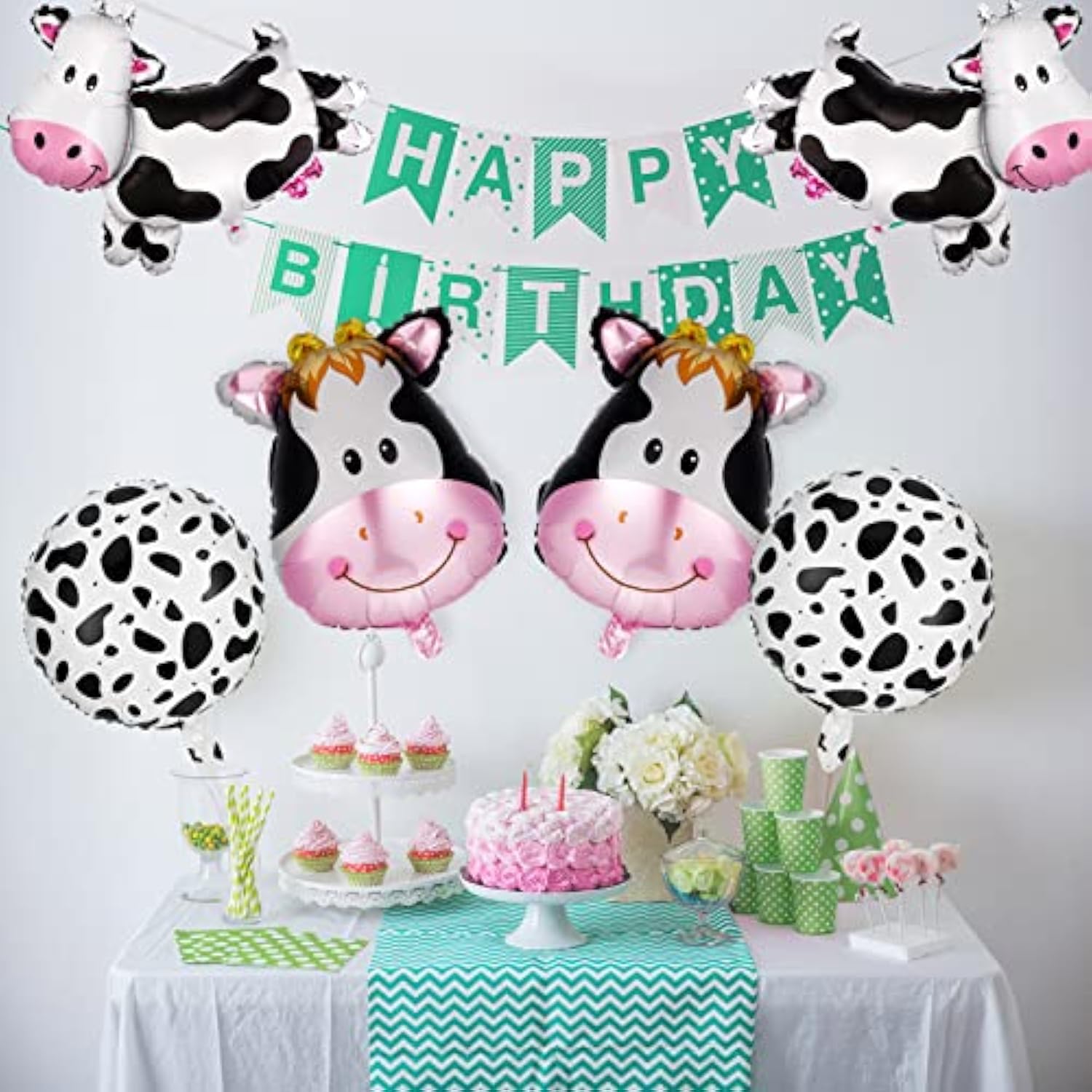 6 Pcs Huge Cow Balloon Funny Cow Print Mylar Balloon For Baby Shower Boy Girl 1St Birthday Farm Animal Western Cowboy Theme Party Decoration