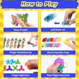 123 Pcs Party Favors For Kids, Fidget Toys Bulk, Birthday Gifts Toys, Stocking Stuffers, Prize Treasure Box Toys For Classroom, Goodie Bags Stuffers, Pinata Filler, Carnival Prizes For Boys Girls 4-10