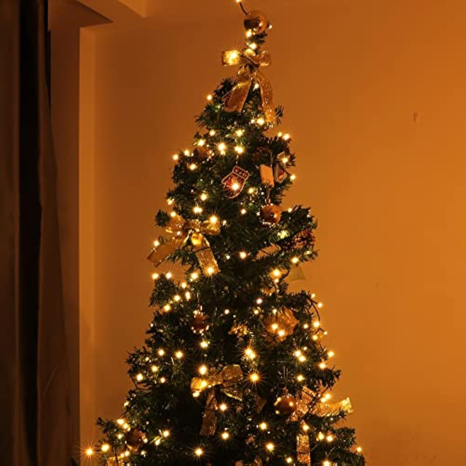 100 Led Christmas Fairy String Lights Battery Operated 8 Lighting Modes Waterproof With Timer For Indoor/Outdoor, Home,