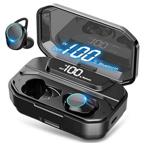 [ Ultimate] True Wireless Earbuds Bluetooth 5.0 Headphones, IPX7 Waterproof Earphones for Sports, 160H Playtime w/ 3300mAh Charging Case, 3D Stereo
