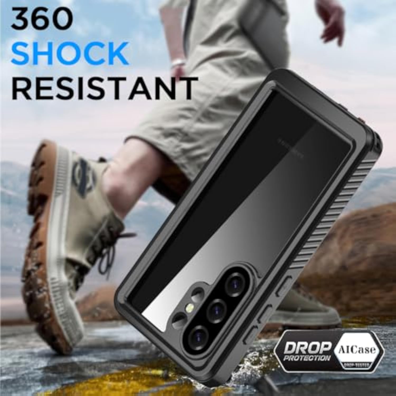 Samsung Galaxy S26 Ultra Waterproof Case, Clear Shockproof Dustproof Full Body Rugged Transparent Underwater Phone Case with Built-in Screen Protector