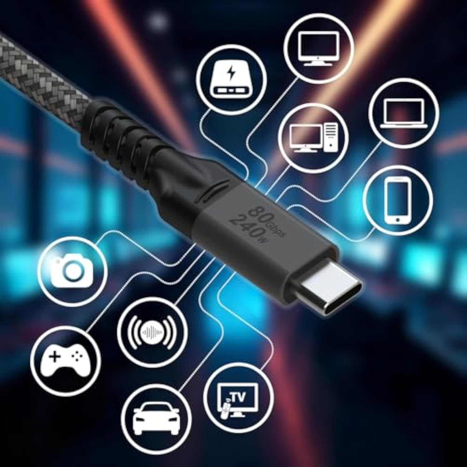 - Usb 4 Ver.2 Cable 80Gbps (2Ft Grey) Thunderbolt 5/4/3 Compatible, 240W Pd Charging, 16K/8K Display Support, Usb-C High-Speed Data Cable For Macbook Ipad Pro Iphone15/16 Samsung Galaxy & More