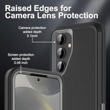For Samsung Galaxy S24 Case, Only, [Not Fit Galaxy S24 Fe/S24 Plus/S24 Ultra], Military Grade 3 In 1 Case With 2Pcs Tempered Glass Screen Protector & Camera Lens Protector (Black/Grey)