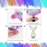 Mermaid Birthday Party Decor, Blue Pink Purple Mermaid Party Supplies Set For Girl, Mermaid Tail Shell Balloons Number 4 Balloon 32Inch With Happy Birthday Banner Kit, 4Th Girl Bady Decor