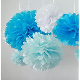 10Pcs White Tissue Hanging Paper Pom-Poms, Flower Ball Wedding Party Outdoor Decoration Premium Tissue Paper Pom Pom Flowers Craft Kit