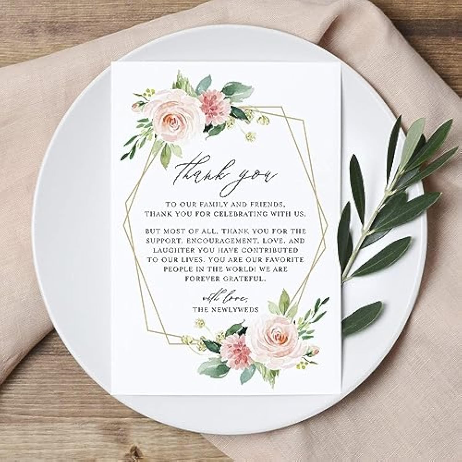4"X6" 50 Pieces Thank You Place Cards, Table Place Setting Cards For Weddings, Receptions, Rehearsals, Dinner Parties, Events And Celebrations, Wedding Must Haves For Reception, Wedding Favors For