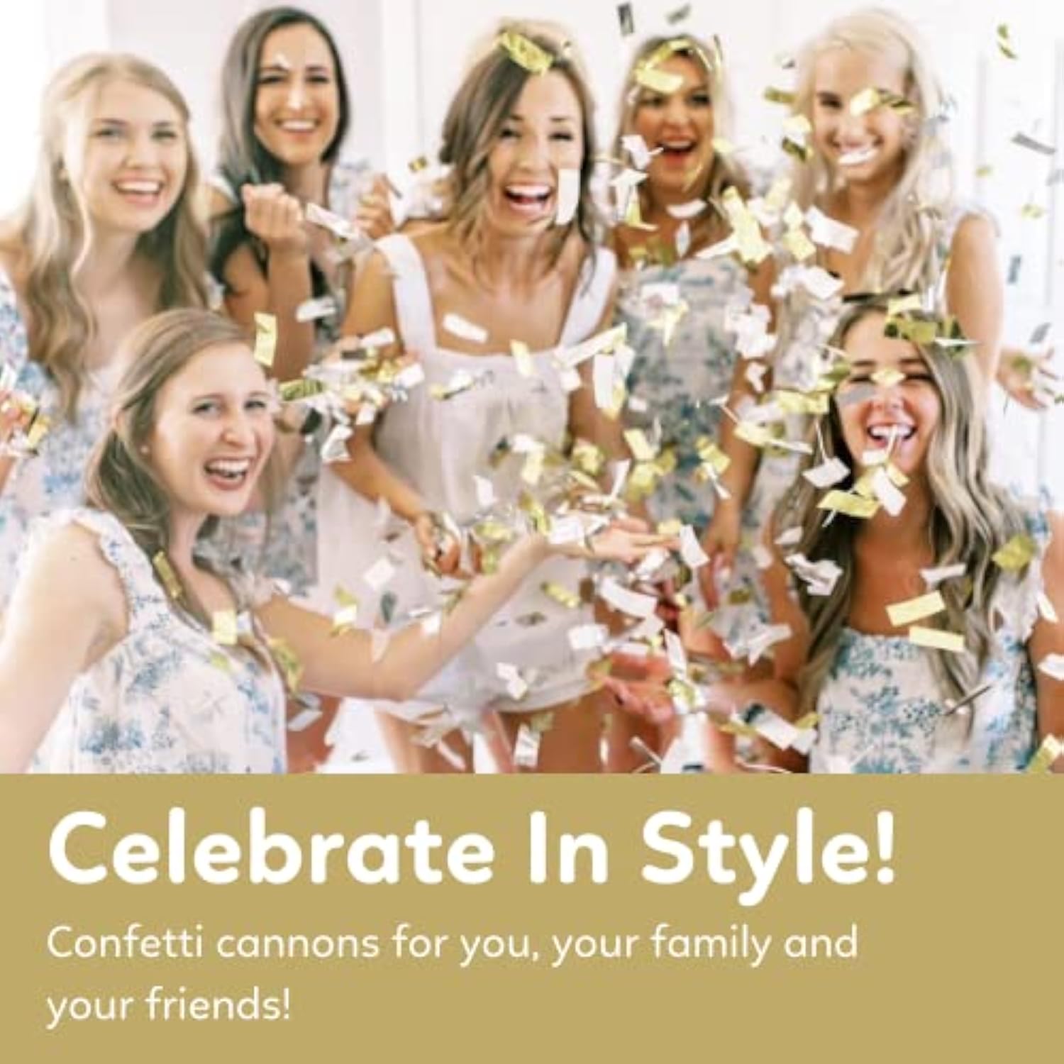 Gold & Silver Confetti Poppers Confetti Cannon | 6 Pack | Party Poppers Decoration For Wedding, Engagement, Graduation, Birthday | Wedding Party Favors | Launches 25 Ft | 12 Inch |