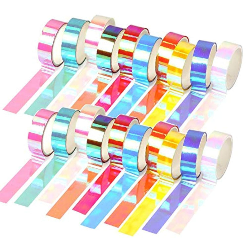 Holographic Washi Tape Craft Tape Set 20 Roll Wide Decorative Rainbow Tape For