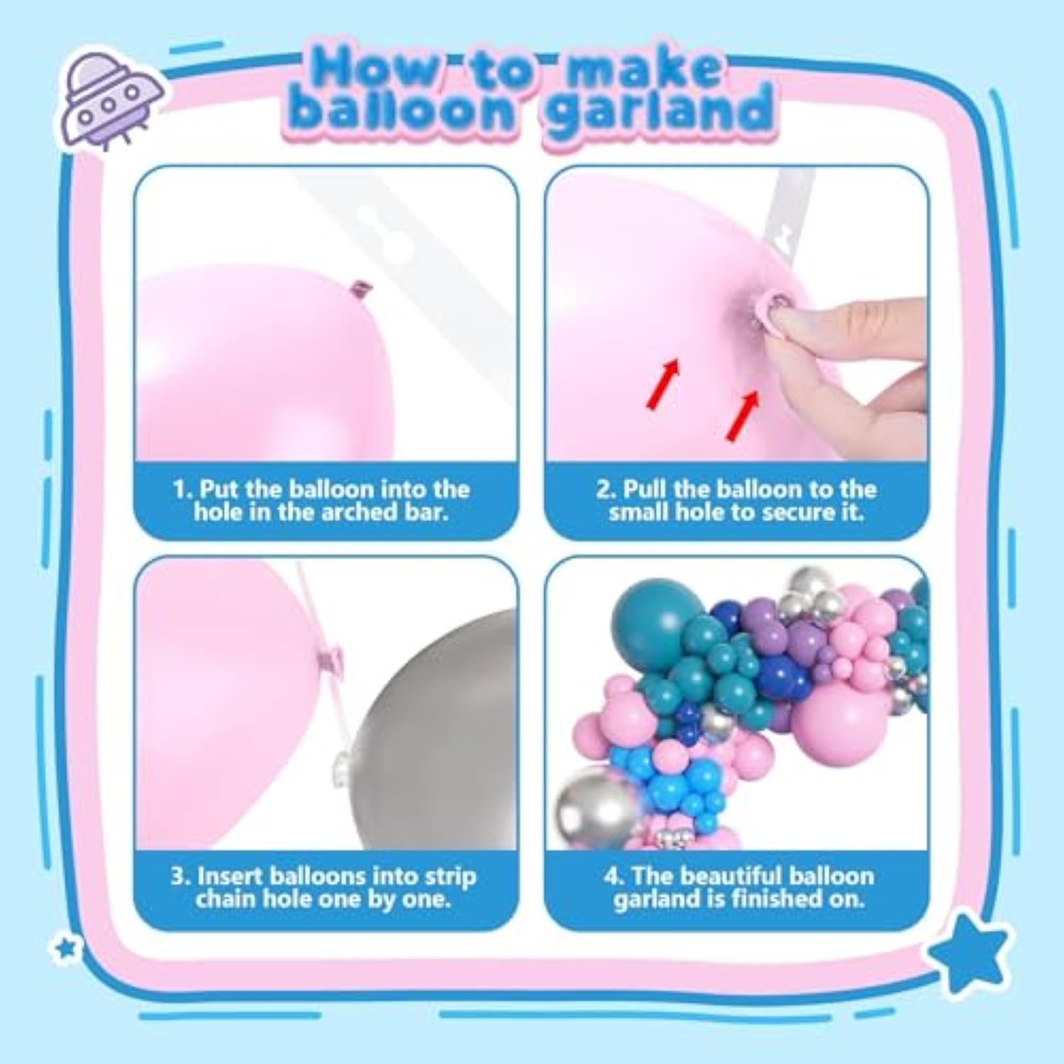 157Pcs Pink Blue Balloon Arch Garland Kit With Table Skirt Purple Metallic Silver Foil Star Balloons Palm Leave For Kids Birthday Hawaii Tropical Baby Shower Cartoon Party Decorations Supplies