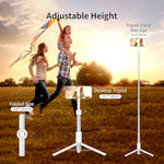 Magnetic Selfie Stick Tripod With Remote,54" Phone Tripod Compatible With Magsafe,Fit For Iphone 12/13/14/15 Series,Magsafe Case And Other Phones With Metal Ring