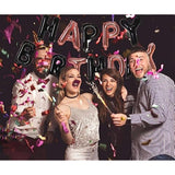 Black And Rose Goldhappy Birthday Balloons Banner, 16 Inch Mylar Foil Letters Balloon Sign For Birthday Party Decorations Photo Booth Backdrop